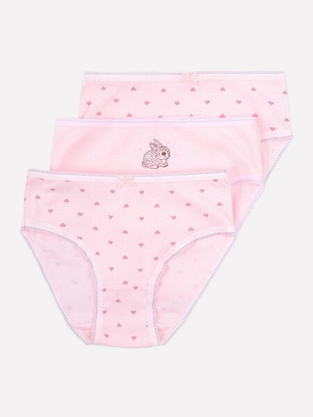 Набор трусиков Девочкам Crockid Розовый светлый Сердечки (фото 1)