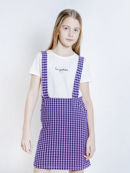 Платье Девочкам Юлала Белый; Розовый Надпись (фото 1)