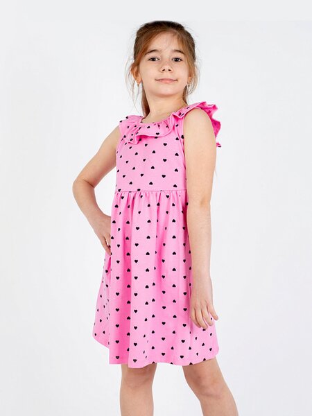 Платье Девочкам Юлала Розовый Сердечки (фото 1)