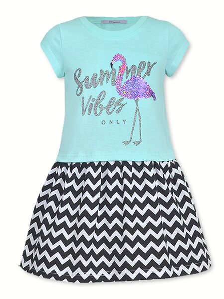 Платье Девочкам Лунёва Голубой Фламинго (фото 1)