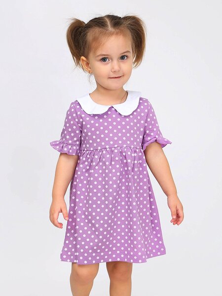 Платье Девочкам Ивашка Сиреневый Горошек (фото 1)