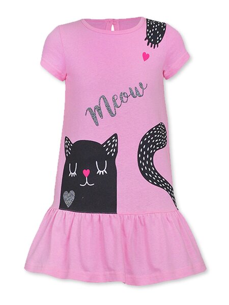 Платье Девочкам Лунёва Розовый Кошка (фото 1)