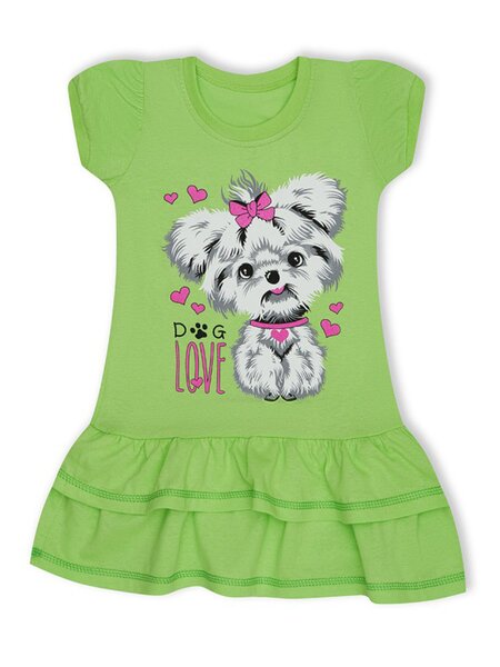 Платье Девочкам Россия Салатовый Собачка (фото 1)