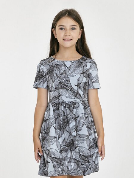 Платье Девочкам Россия Голубой Листья (фото 1)