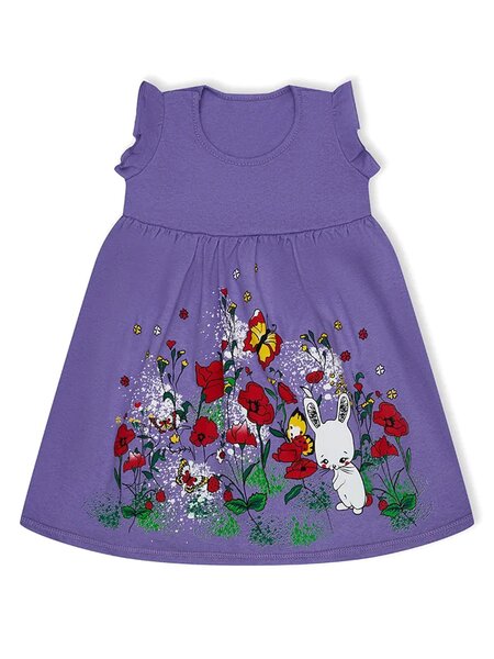Платье Девочкам Россия Сиреневый Цветы (фото 1)
