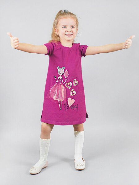 Платье Девочкам Лунёва Малиновый Девочка (фото 1)