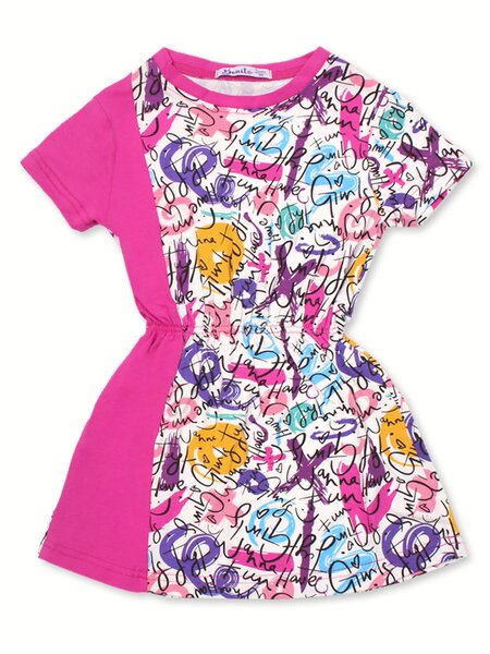 Платье Девочкам Bonito Малиновый Надписи (фото 1)