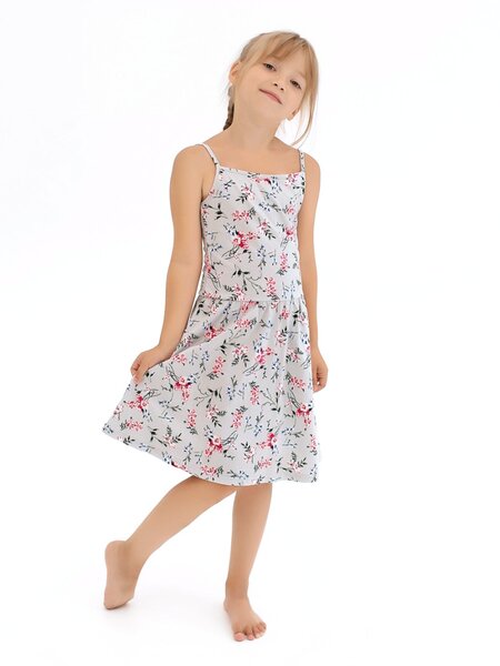 Сарафан Девочкам Россия Серый Цветы (фото 1)