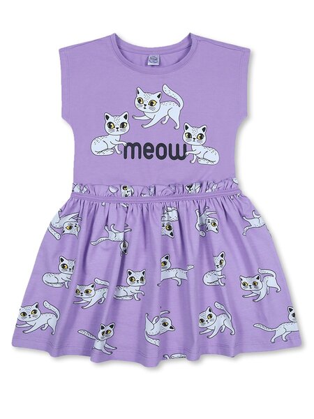Платье Девочкам Bonito Сиреневый Котики (фото 1)