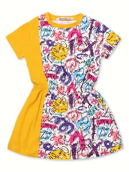 Платье Девочкам Bonito Жёлтый Надписи (фото 1)