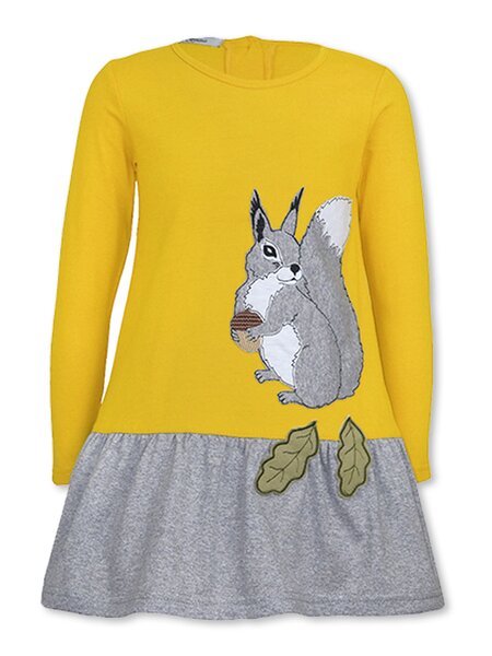 Платье Девочкам Лунёва Горчичный Белочка (фото 1)
