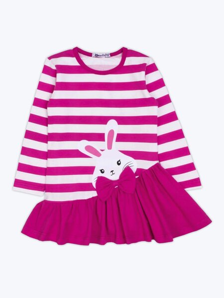 Платье Девочкам Bonito Белый; Малиновый Полоски (фото 1)