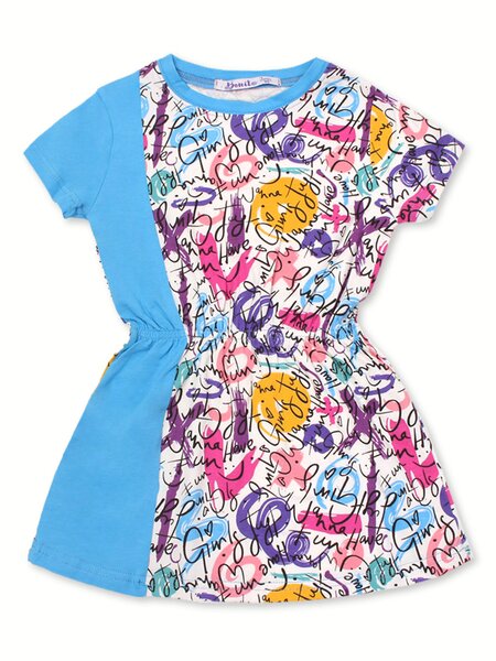 Платье Девочкам Bonito Голубой Надписи (фото 1)