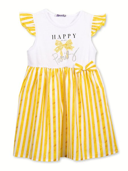 Платье Девочкам Bonito Белый; Жёлтый Надпись (фото 1)