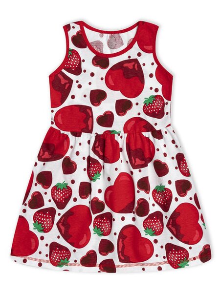 Сарафан Девочкам Россия Белый; Красный Сердечки (фото 1)