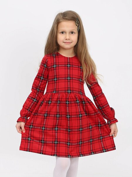 Платье Девочкам Ивашка Красный Клетка (фото 1)