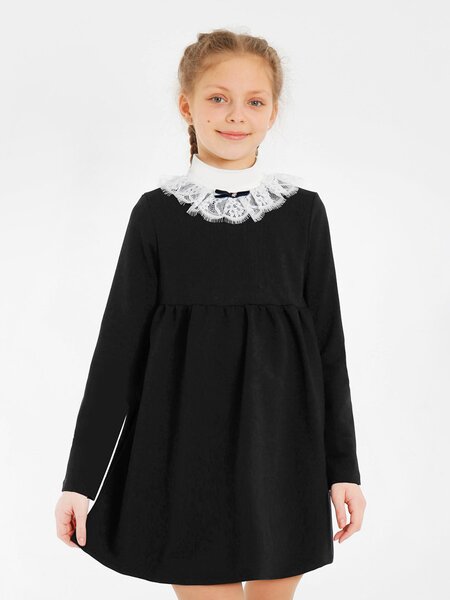 Платье Девочкам Ивашка Чёрный Без рисунка (фото 1)
