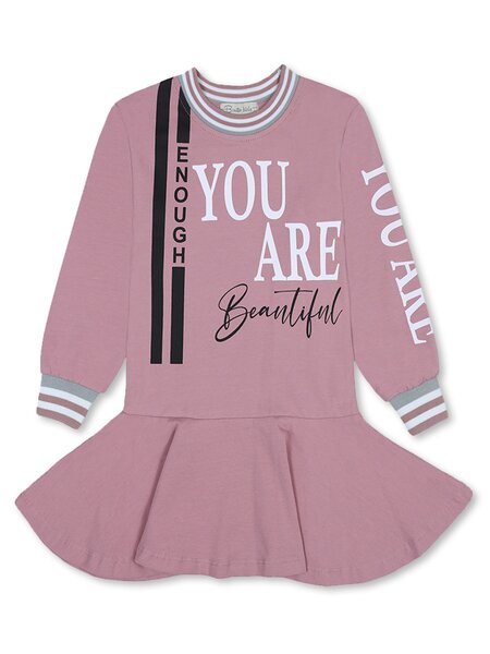 Платье Девочкам Bonito Розовый тёмный Надпись (фото 1)