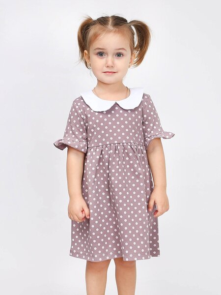 Платье Девочкам Ивашка Какао Горошек (фото 1)