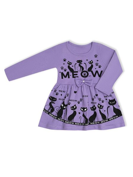 Платье Девочкам Россия Сиреневый Кошки (фото 1)