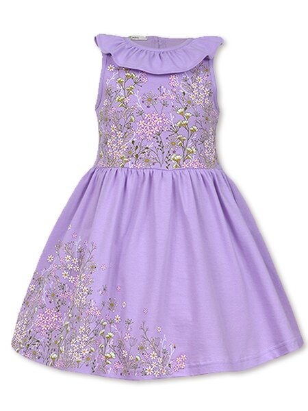 Платье Девочкам Лунёва Сиреневый Цветы (фото 1)