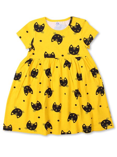 Платье Девочкам Bonito Жёлтый Котики (фото 1)