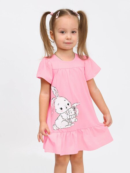 Платье Девочкам Ивашка Розовый Зайки (фото 1)
