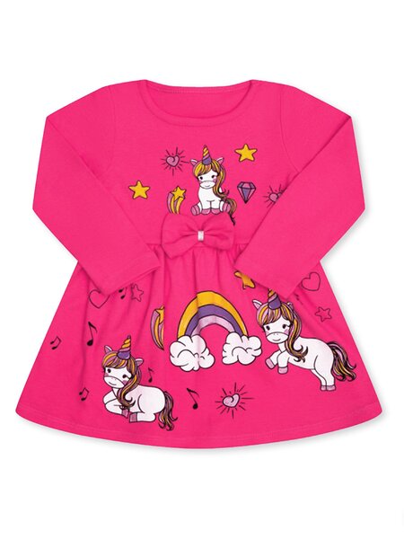 Платье Девочкам Россия Коралловый Единороги (фото 1)