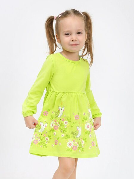 Платье Девочкам Ивашка Салатовый Птички (фото 1)
