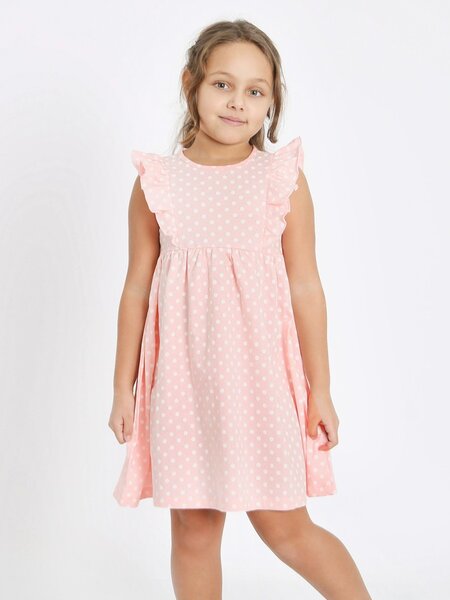 Платье Девочкам Ивашка Розовый светлый Горох (фото 1)