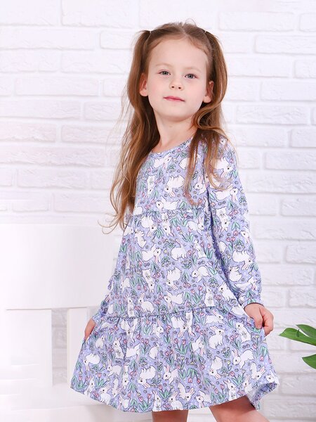 Платье Девочкам Россия Сиреневый Зайки (фото 1)