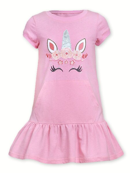 Платье Девочкам Лунёва Розовый Единорог (фото 1)