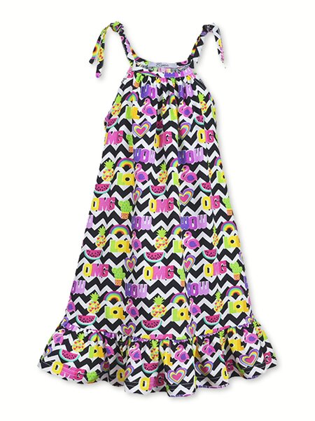 Сарафан Девочкам Лунёва Белый; Чёрный Надписи (фото 1)