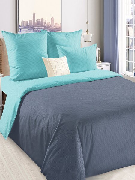 Комплект постельного белья Для дома Россия Мятный; Чернильный Без рисунка (фото 1)