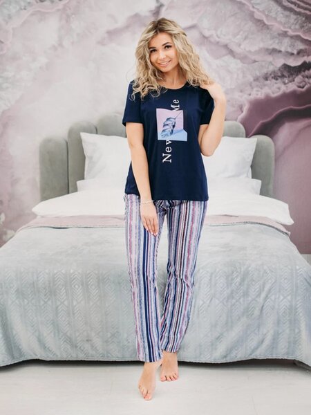 Пижама Женщинам Россия Чернильный Листья (фото 1)