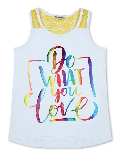 Майка Девочкам Bonito Белый Надпись (фото 1)