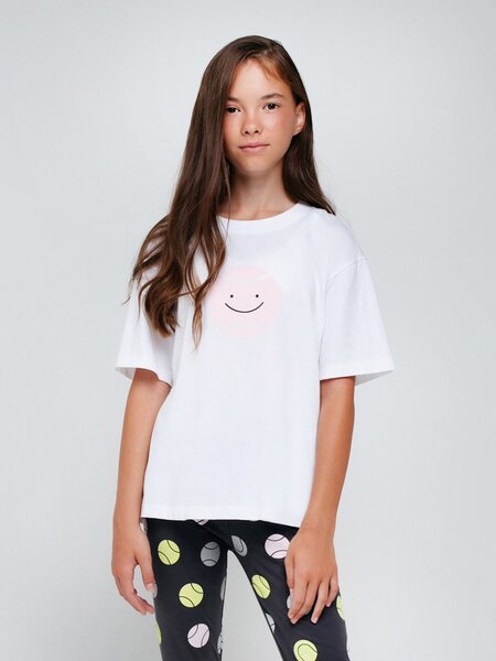 Футболка Девочкам Cubby Белый Смайл (фото 1)