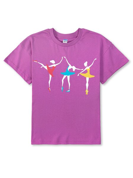 Футболка Девочкам Sladikmladik Сиреневый Балерины (фото 1)