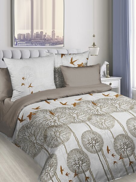 Комплект постельного белья Для дома Россия Коричневый Птички (фото 1)