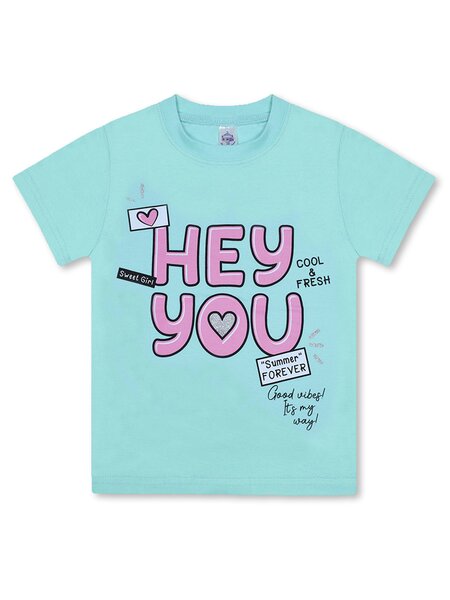 Футболка Девочкам Bonito Мятный Надпись (фото 1)