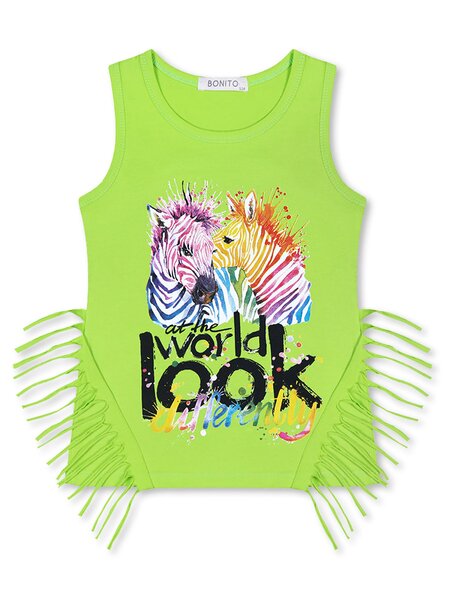 Майка Девочкам Bonito Салатовый Зебры (фото 1)