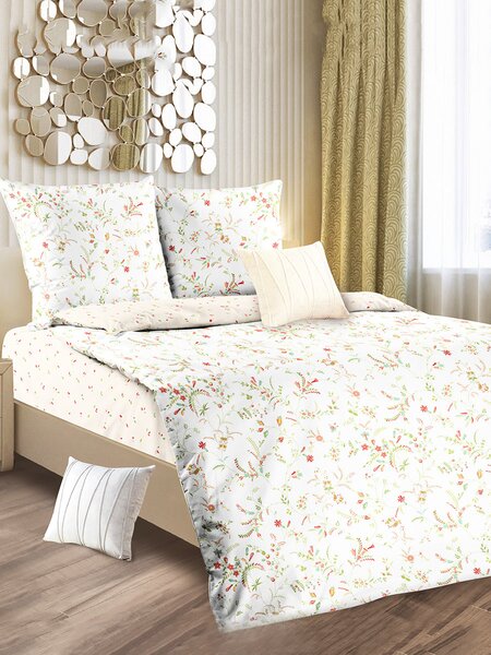 Комплект постельного белья Для дома Россия Белый Цветы (фото 1)