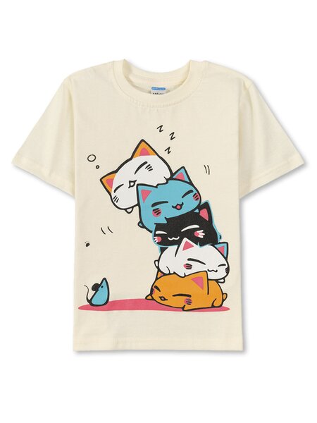 Футболка Девочкам Sladikmladik Экрю Котята (фото 1)