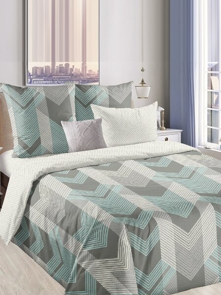 Комплект постельного белья Для дома Россия Серый Полоски (фото 1)