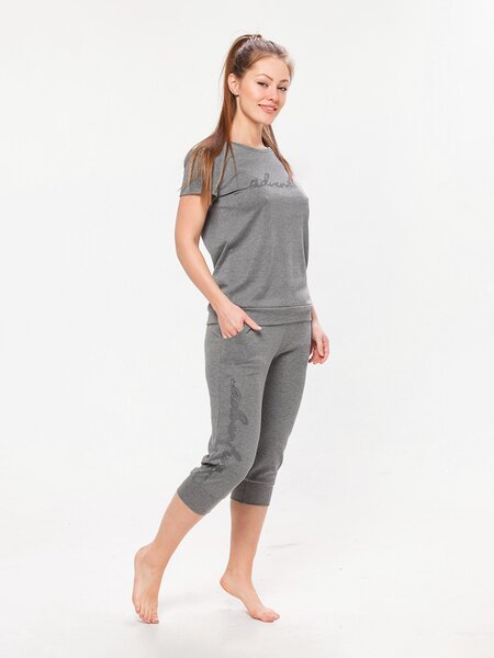 Комплект Женщинам Россия Серый меланж Надпись (фото 1)