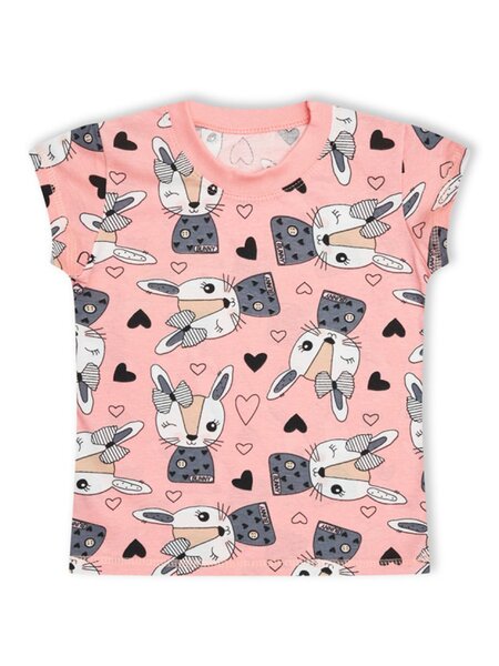 Футболка Девочкам Россия Персиковый Зайки (фото 1)