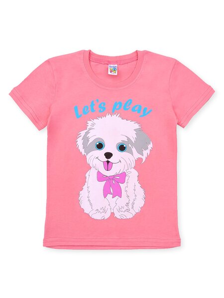 Футболка Девочкам Baby style Розовый Собачка (фото 1)