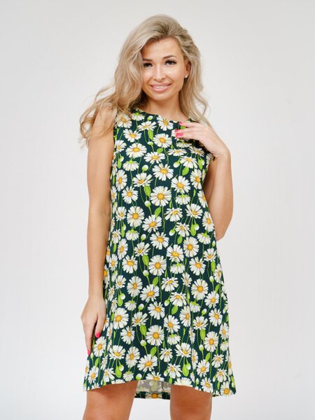 Платье Женщинам Россия Хаки тёмный Цветы (фото 1)