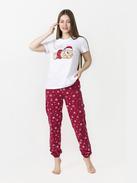 Пижама Женщинам Россия Белый; Красный Мишка (фото 1)