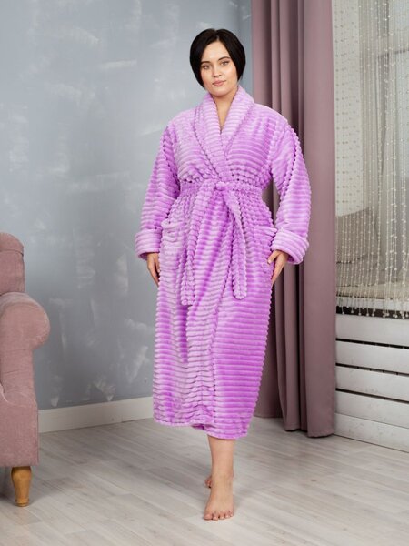 Халат Женщинам Россия Сиреневый Полоски (фото 1)